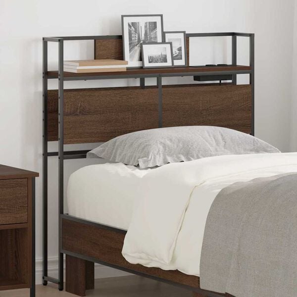 vidaXL Stauraum-Kopfteil Braun Eichen-Optik 90 cm Holzwerkstoff