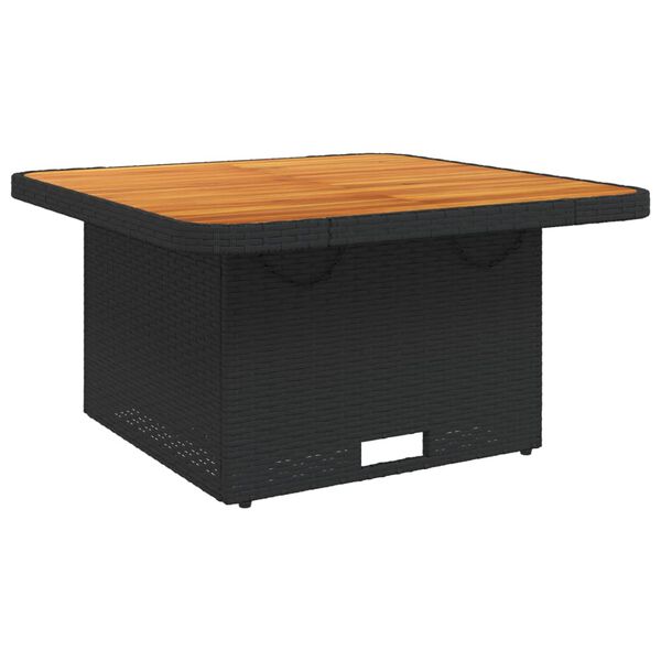 vidaXL 2-tlg. Garten-Essgruppe mit Kissen Schwarz Poly Rattan