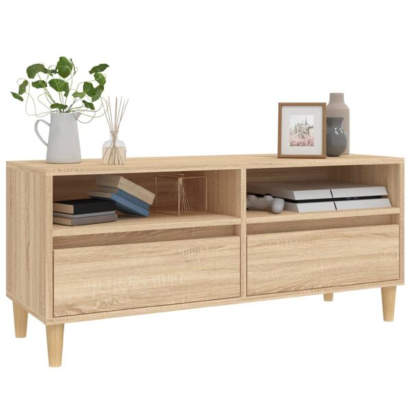 vidaXL TV-Schrank Sonoma-Eiche 100x34,5x44,5 cm Holzwerkstoff