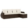 vidaXL 5-tlg. Garten-Sofagarnitur mit Kissen Braun Poly Rattan