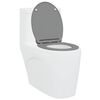 vidaXL Toilettensitz Grau 47 x 37,5 x 3,8 cm Duroplast