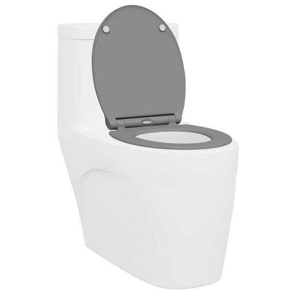 vidaXL Toilettensitz Grau 47 x 37,5 x 3,8 cm Duroplast