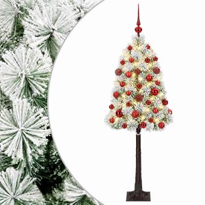vidaXL K&uuml;nstlicher Weihnachtsbaum mit klappbaren Zweigen und Kugeln