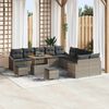 vidaXL Gartensofa-set mit Kissen 13 pcs Grau Poly-Rattan