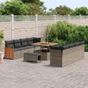 vidaXL Gartensofa-set mit Kissen 11 pcs Grau