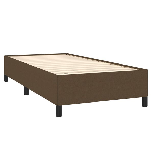 vidaXL Boxspringbett mit Matratze Dunkelbraun 100x200 cm Stoff