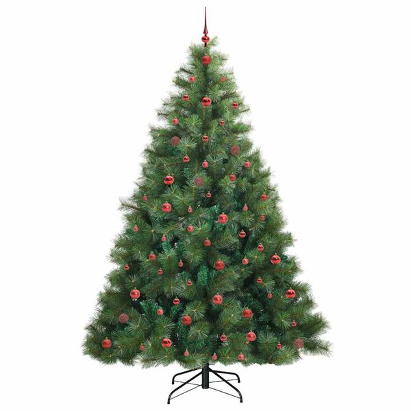 vidaXL K&uuml;nstlicher Weihnachtsbaum mit 300 LEDs Gr&uuml;n 240 cm PE und PVC