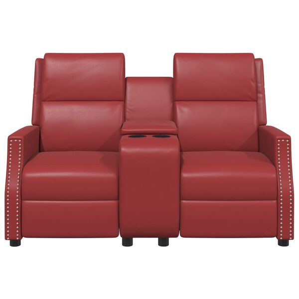 vidaXL 2-Sitzer Massagesessel Weinrot Kunstleder