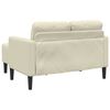vidaXL 2-Sitzer-Sofa mit Chaiselongue L-Form Creme 125 cm Kunstleder