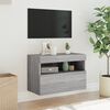 vidaXL TV-Wandschrank mit LED-Leuchten Grau Sonoma 60x30x40 cm
