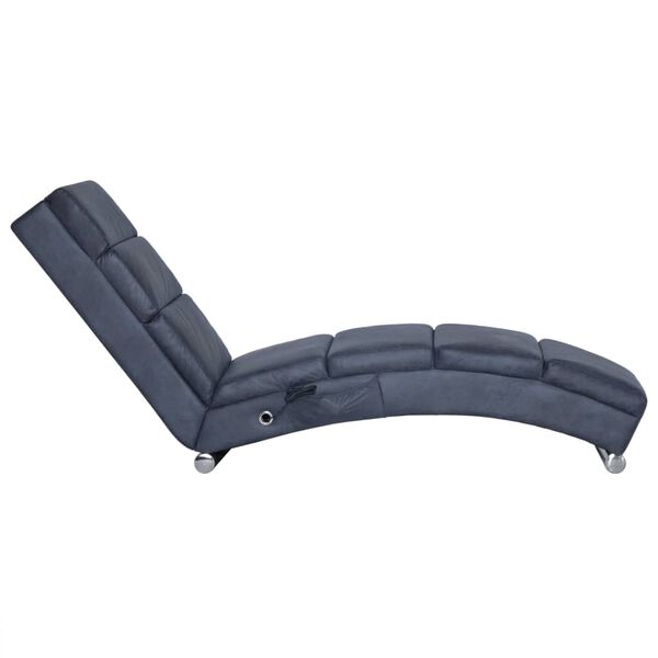 vidaXL Massage Chaiselongue Grau Wildleder-Optik