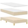 vidaXL LED Boxspringbett mit Matratze mit LED Creme 90 x 190 cm Stoff