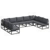 vidaXL Gartensofa-set 9 Stk. Schwarz Aluminium
