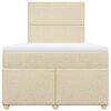 vidaXL Boxspringbett mit Matratze Creme 120x190 cm Stoff
