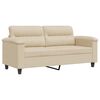 vidaXL 2-Sitzer-Sofa Creme 140 cm Mikrofasergewebe