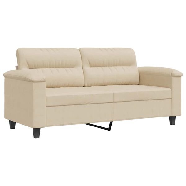 vidaXL 2-Sitzer-Sofa Creme 140 cm Mikrofasergewebe