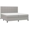 vidaXL Boxspringbett mit Matratze Hellgrau 200x200 cm Stoff