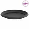 vidaXL Runde Blumenplatte 24 Stk. Schwarz &Oslash; 23,5 x 2,5 cm Kunststoff