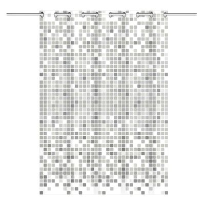 EISL Duschvorhang Grau Mosaikmuster 200x180x0,2 cm