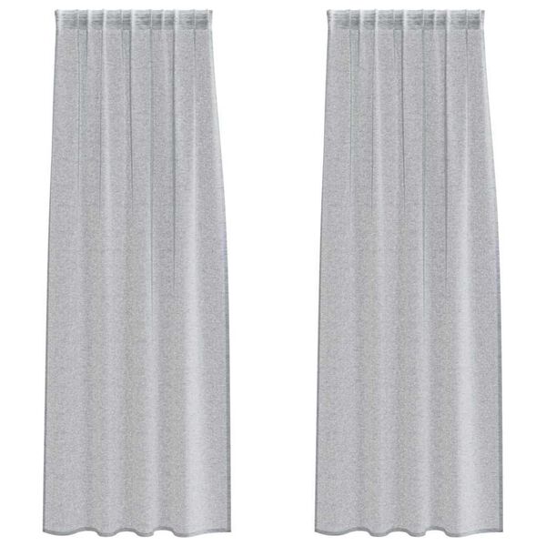 vidaXL Voile-Vorhang 2 pcs Dunkelgrau 245 x 140 cm Polyester