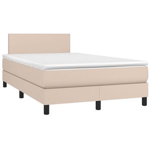 vidaXL Boxspringbett Matratze Cappuccino-Braun 120x190 cm Kunstleder