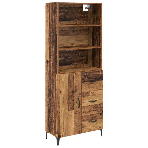 vidaXL Highboard Altholz 69,5 x 34 x 180 cm Holzwerkstoff