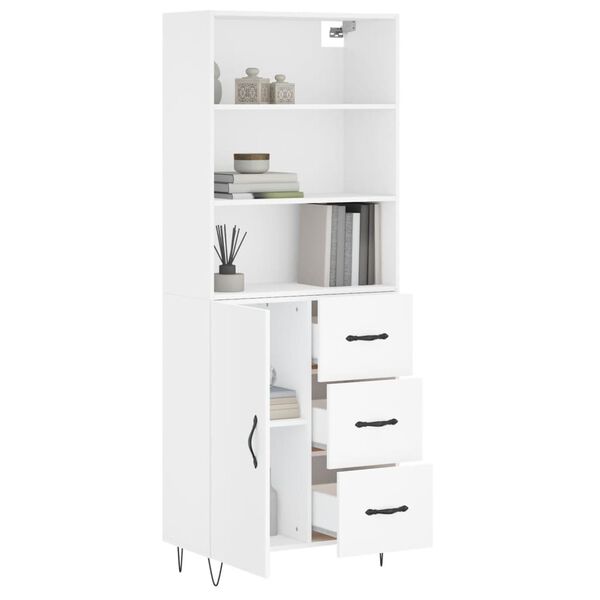 vidaXL Highboard Weiß 69,5x34x180 cm Holzwerkstoff