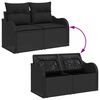 vidaXL Garten-Sofa-Set mit Speicher 8 pcs Schwarz Poly Rattan