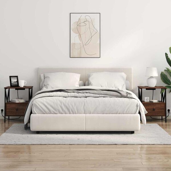 vidaXL Nachttisch Braun Eichen-Optik 41,5 x 40,5 x 55 cm Holzwerkstoff