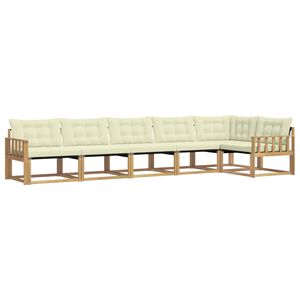 vidaXL Outdoor-Sofagarnitur mit Kissen 6 pcs Wei&szlig; und Creme