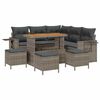 vidaXL Gartensofa-set mit Kissen 9 pcs Grau Poly-Rattan