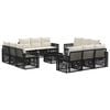 vidaXL Gartensofa-set 13 stk. Schwarz und Cremewei&szlig; Poly-Rattan