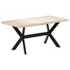 vidaXL Esstisch Wei&szlig; 160x80x75 cm Massivholz Mango