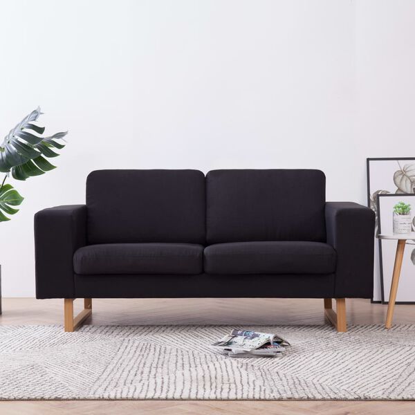 vidaXL 2-Sitzer-Sofa Stoff Schwarz