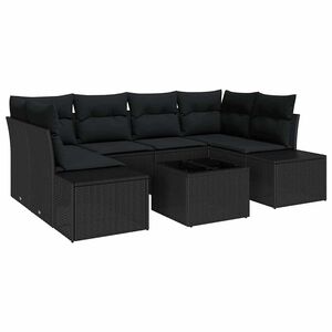 vidaXL Gartensofa-set 8 stk. Schwarz Poly-Rattan