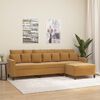 vidaXL 3-Sitzer-Sofa mit Hocker Braun 210 cm Samt