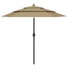 vidaXL Sonnenschirm mit Aluminium-Mast 3-lagig Taupe 2,5 m