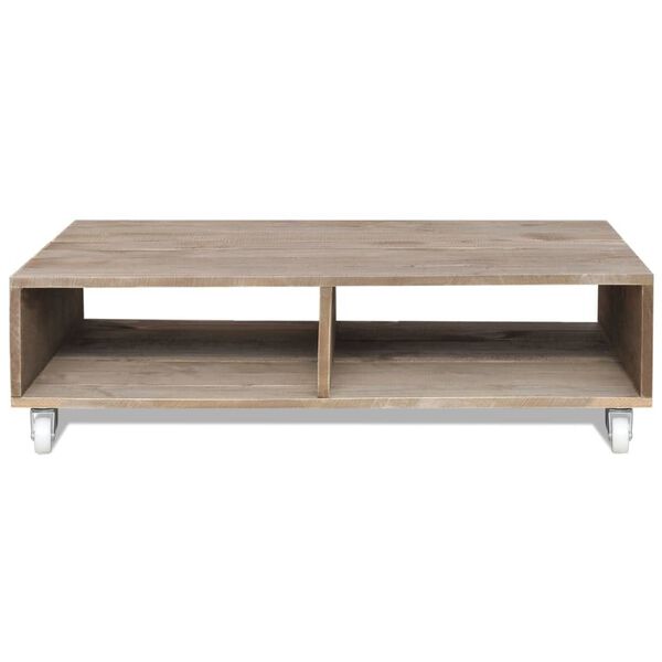 vidaXL Couchtisch Braun Massivholz
