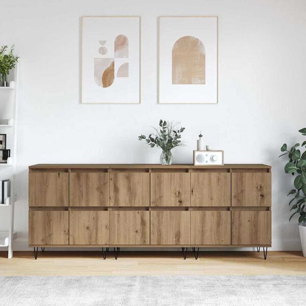 vidaXL Sideboards 3 pcs Artisan-Eiche 180 x 35 x 70 cm Holzwerkstoff