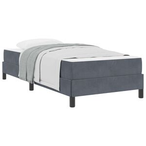 vidaXL Boxspringbett mit Matratze Dunkelgrau 80 x 200 cm Stoff