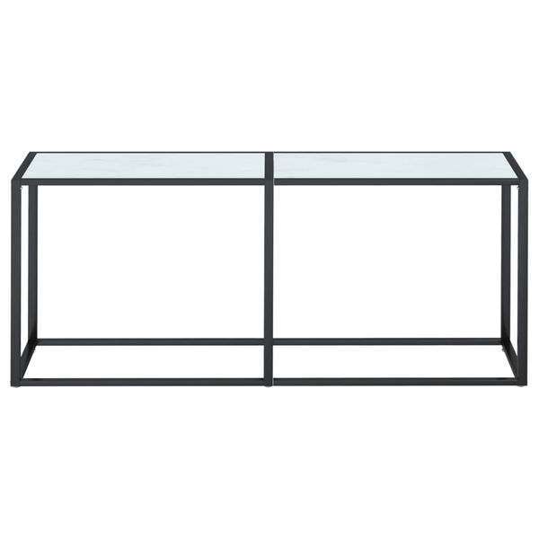 vidaXL Konsolentisch Weiß Marmor-Optik 180x35x75,5 cm Hartglas