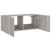 vidaXL TV-Wandschrank mit LED-Leuchten Grau Sonoma 100x35x41 cm