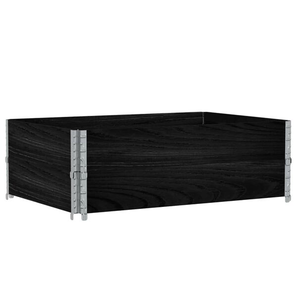 vidaXL Paletten-Aufsatzrahmen 2 Stk. Schwarz 120x180 cm Massivholz