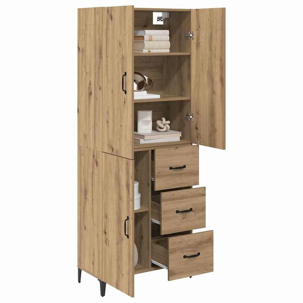 vidaXL Highboard Artisan-Eiche 69,5 x 34 x 180 cm Holzwerkstoff