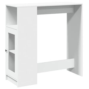 vidaXL Bartisch mit Regal Wei&szlig; 101x40x103,5 cm Holzwerkstoff