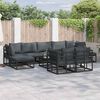 vidaXL Garten-Sofa-Set mit Kissen 9 pcs Schwarz Aluminium