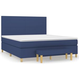 vidaXL Boxspringbett mit Matratze Blau 180x200 cm Stoff