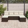 vidaXL Gartensofa-set mit Kissen 6 pcs Braun Poly-Rattan