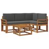 vidaXL Outdoor-Sofagarnitur mit Kissen 5 pcs Natur und Anthrazit
