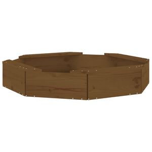 vidaXL Sandkasten mit Sitzen Honigbraun Achteck Massivholz Kiefer